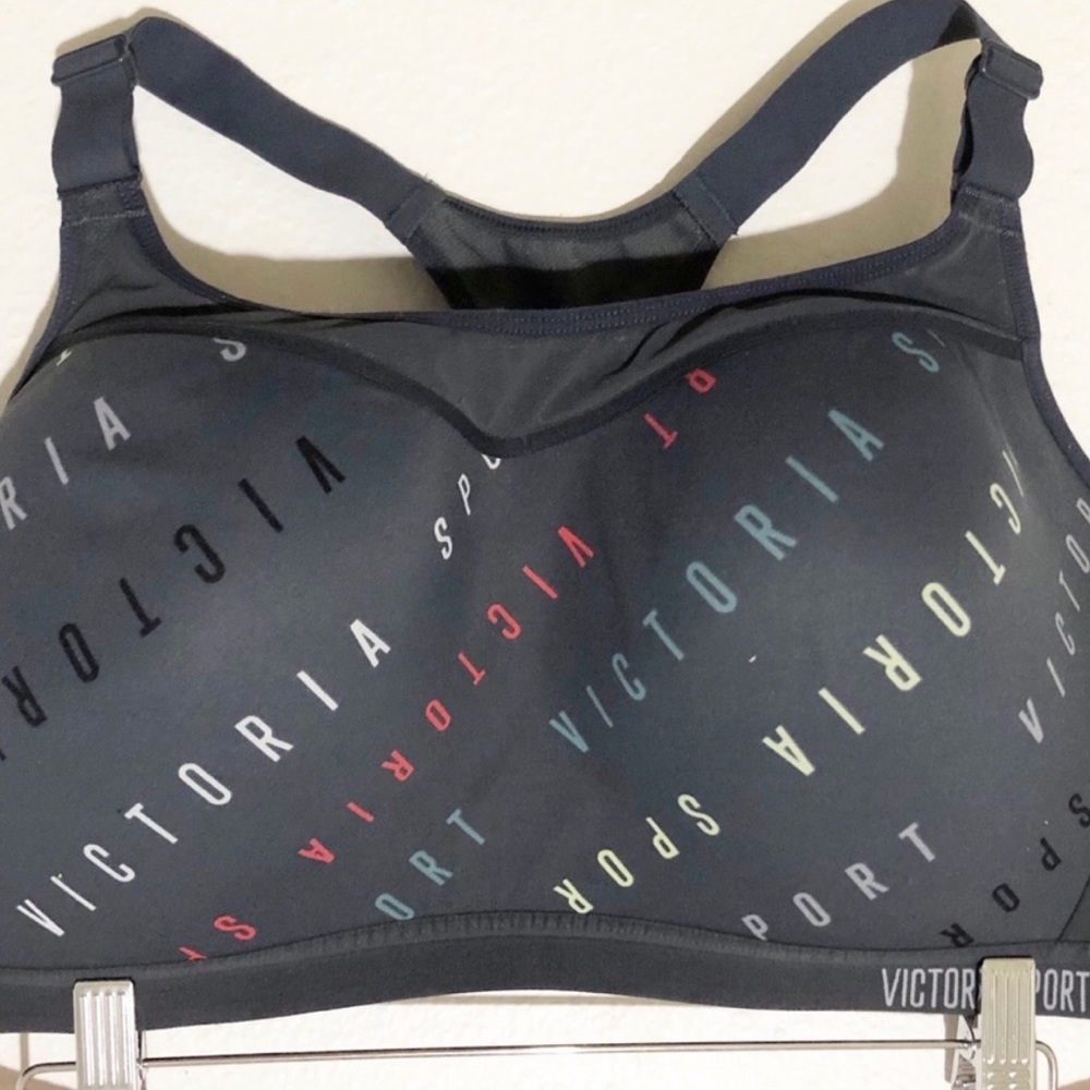 VICTORIA SPORT 40DD Sports Bra Gray Multi Racer